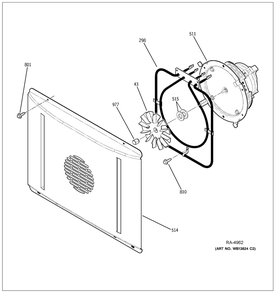 Convection Fan Diagram and Parts List for ZIDS240BASS  General Electric Refrigerator