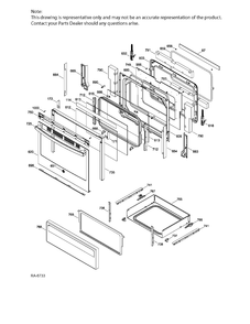 DOOR & DRAWER PARTS Diagram and Parts List for JCB630EJ2ES  General Electric Range
