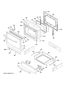 Door And Drawer Parts Diagram and Parts List for JGS760SP4SS  General Electric Range