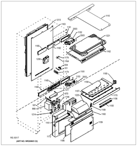 Cabinet Diagram and Parts List for ZIS480NX  General Electric Range