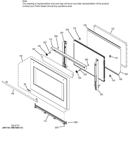 UPPER DOOR Diagram and Parts List for ZET1SH1SS  General Electric Range