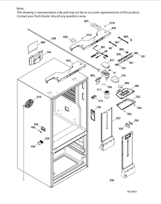 FF FUNCTIONAL PARTS Diagram and Parts List for PNE25JGKBKWW  General Electric Refrigerator