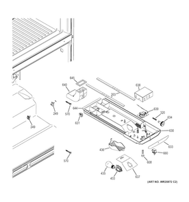 Fresh Food Section Diagram and Parts List for GTH20JBBAWW  General Electric Refrigerator
