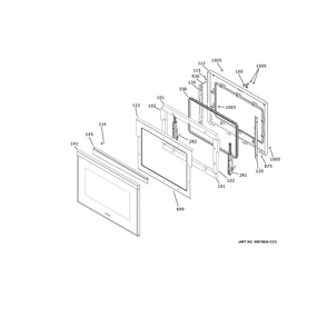 Lower Door Diagram and Parts List for ZTDX1DSSN4SS  General Electric Wall Oven