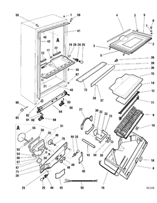 SYSTEM GROUP 1 Diagram and Parts List for TDC18PAAALBS  General Electric Refrigerator