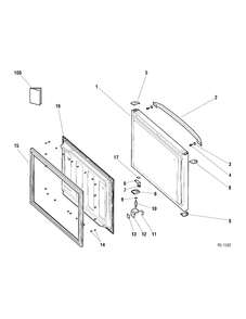 FREEZER DOOR Diagram and Parts List for GBE18BAPBRBB  General Electric Refrigerator