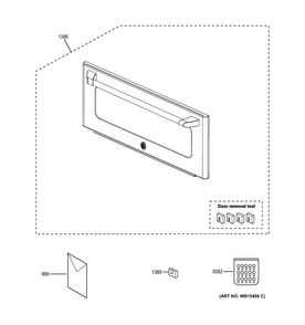 Microwave Door Diagram and Parts List for CT9800SH1SS  General Electric Microwave Oven Combo