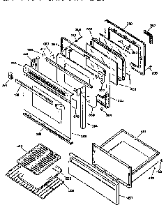 Door And Drawer Diagram and Parts List for JBP30GY1AW  General Electric Range