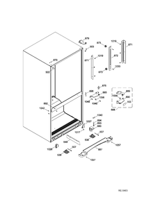 HINGE Diagram and Parts List for HBRC0FADARWW  General Electric Refrigerator
