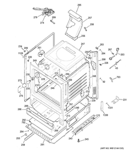 Body Parts Diagram and Parts List for RGB780DEH1CC  Hotpoint Range