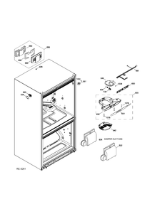 FF FUNCTIONAL PARTS Diagram and Parts List for ADRF0MBZGRWW  General Electric Refrigerator