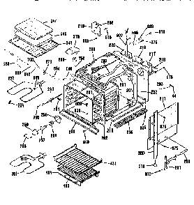 Main Body Diagram and Parts List for JKP17WPI  General Electric Wall Oven