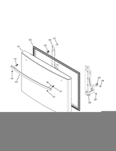 Freezer Door Diagram and Parts List for GYE22HMKBES  General Electric Refrigerator