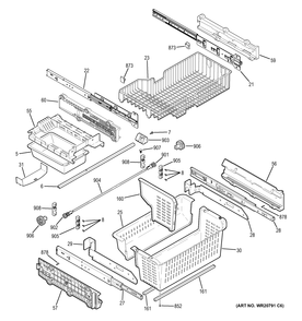 FREEZER SHELVES Diagram and Parts List for ZFGB21HZJSS  General Electric Refrigerator