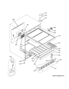 Cabinet And Shelves Diagram and Parts List for ZDBI240HBII  General Electric Wine and Beverage Cooler