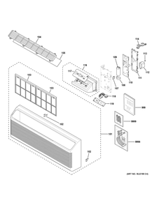 GRILLE & CONTROL PARTS Diagram and Parts List for AZ45E09DACW2  General Electric Air Conditioner
