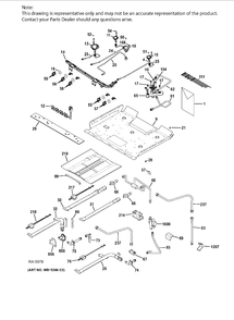 GAS & BURNER PARTS Diagram and Parts List for PCGB950SEF2SS  General Electric Range