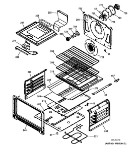LOWER OVEN Diagram and Parts List for PCGS950SEF1SS  General Electric Range