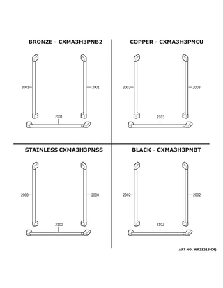 Cafe Customization Diagram and Parts List for CWE19SP3NBD1  General Electric Refrigerator