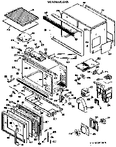 Microwave Oven Diagram and Parts List for JKP62GK2  General Electric Microwave Oven Combo