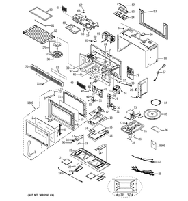 MICROWAVE Diagram and Parts List for GLMV168KB003  General Electric Microwave
