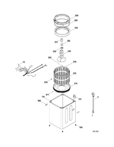 CABINET PARTS Diagram and Parts List for BBRE1065H0WW  General Electric Washer