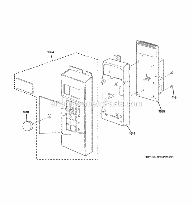 Controller Parts Diagram and Parts List for JVM1790WKC01  General Electric Microwave