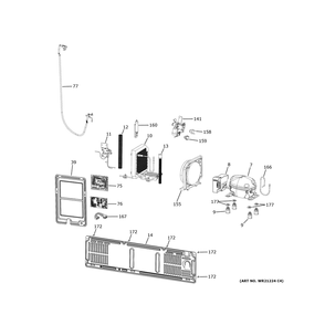 Machine Compartment Diagram and Parts List for CXE22DM5PFS5  General Electric Refrigerator