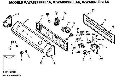 Part Location Diagram of WH12X891 GE Temperature Rotary Switch