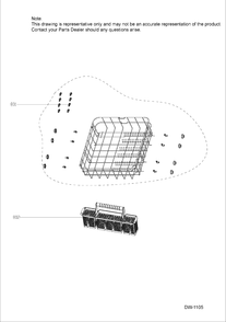 LOWER RACK ASSEMBLY Diagram and Parts List for PDT660SSF1SS  General Electric Dishwasher