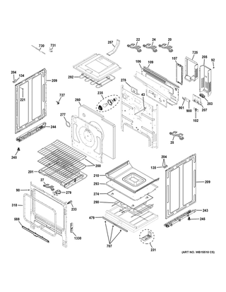 Body Parts Diagram and Parts List for CHS985SEL2SS  General Electric Range