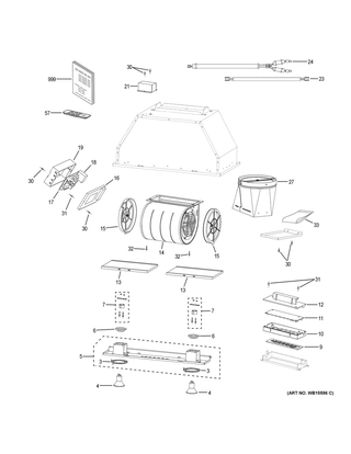Part Location Diagram of WB02X30564 GE RUBBER RING