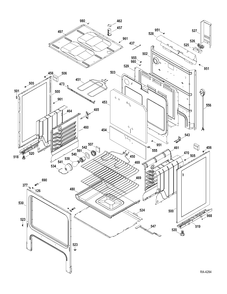 BODY PARTS Diagram and Parts List for JCBS280DT1WW  General Electric Range