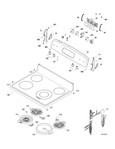 CONTROL PANEL-COOKTOP Diagram and Parts List for JCBP65SP2SS  General Electric Range