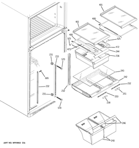 FRESH FOOD SHELVES Diagram and Parts List for 38489KBSVRSS  General Electric Refrigerator
