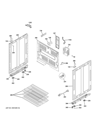 Body Parts Diagram and Parts List for CGS750P2M1S1  General Electric Range