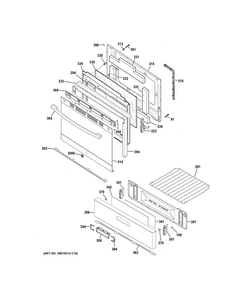 Door & Drawer Parts Diagram and Parts List for JGBS60GEK2SA  General Electric Range