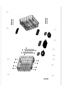 RACKS Diagram and Parts List for GDF620SSF0SS  General Electric Dishwasher