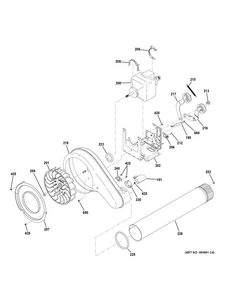 Blower & Motor Diagram and Parts List for GFD48GSPK0DG  General Electric Dryer