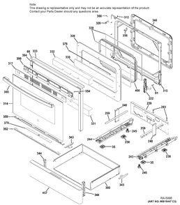 DOOR & DRAWER PARTS Diagram and Parts List for JCGB700DEJ1BB  General Electric Range