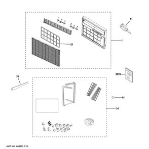 Part Location Diagram of WJ26X33839 GE INSTALL KIT
