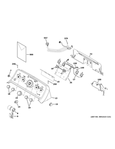Controls And Backsplash Diagram and Parts List for GTW500ASN6WS  General Electric Washer