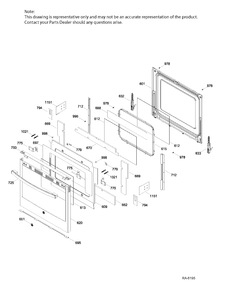 DOOR Diagram and Parts List for PCB940SK1SS  General Electric Range