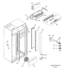 Part Location Diagram of WR01F00627 GE DAMPER ASSY SUPPLY