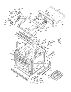Lower Oven Diagram and Parts List for JKP68GK2  General Electric Microwave Oven Combo