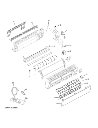 Part Location Diagram of WJ26X23344 GE SENSOR