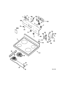 CONTROLS & COOKTOP Diagram and Parts List for MCBS585WK1WW  General Electric Range