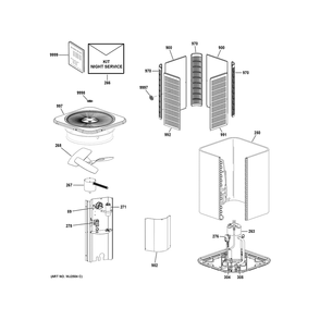 Room Air Conditioner Diagram and Parts List for NS16A18SA451A  General Electric Air Conditioner