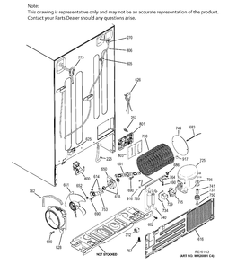 MACHINE COMPARTMENT Diagram and Parts List for GBR20DTEBRBB  General Electric Refrigerator