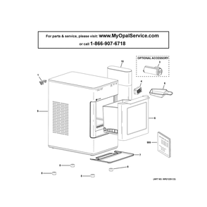 Opal Ice Maker Diagram and Parts List for XPIO13BCGBT  General Electric Ice Maker